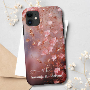 Case-Mate iPhone Case Parties scintillant florale rose rose rose vierge 