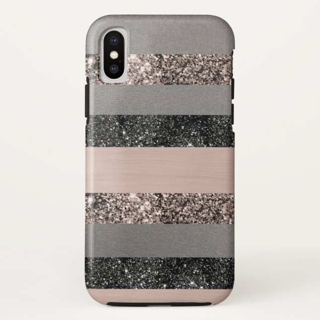 Coques Case-Mate iPhone Parties scintillant floue Glam Stripes #1 (Dos)