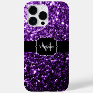 Coque Pour Pour iPhone 14 Pro Max Parties scintillant foncé violet faux brillant sci