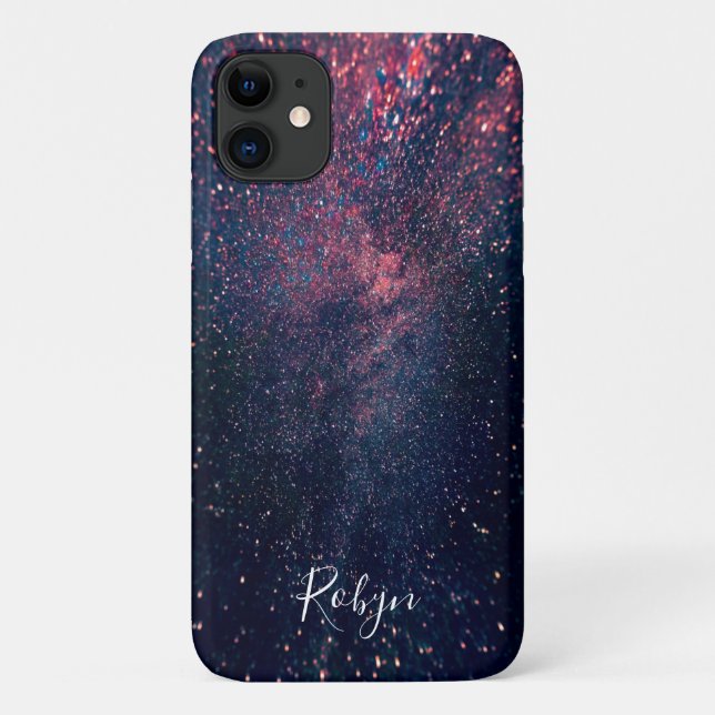 Coques Case-Mate iPhone Parties scintillant Galaxy moderne Nom personnalis (Dos)
