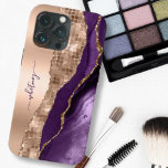 Case-Mate iPhone Case Parties scintillant Girl Rose Gold élégant violet<br><div class="desc">Elégante Parties scintillant Chich Boîtes de téléphone & couvertures. Personnalisez avec votre nom,  monogramme,  initial ou texte. Vous pouvez modifier la couleur du texte et le style de police à l'aide de l'option customiser. Veuillez noter que l'effet de parties scintillant n'est pas réel,  mais simplement simulé.</div>