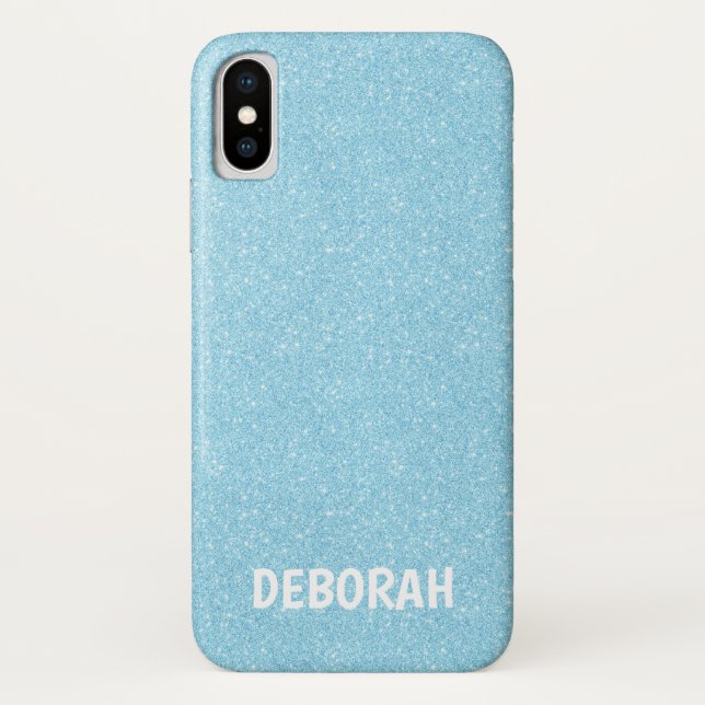 Coques Case-Mate iPhone Parties scintillant glamour bleu clair| Patron de  (Dos)