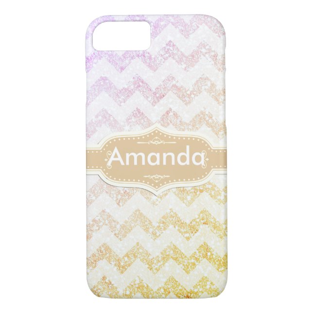 Coques Case-Mate iPhone *~* Parties scintillant Gold Ombre Sparkling White (Dos)