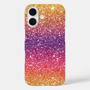 Coque Pour iPhone 16 Parties scintillant Golden Purple Ombre