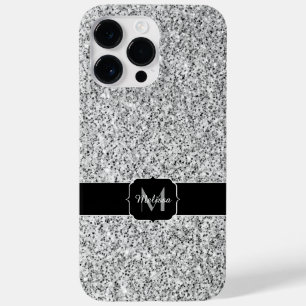 Coque Pour Pour iPhone 14 Pro Max Parties scintillant gris argent scintille Monogram