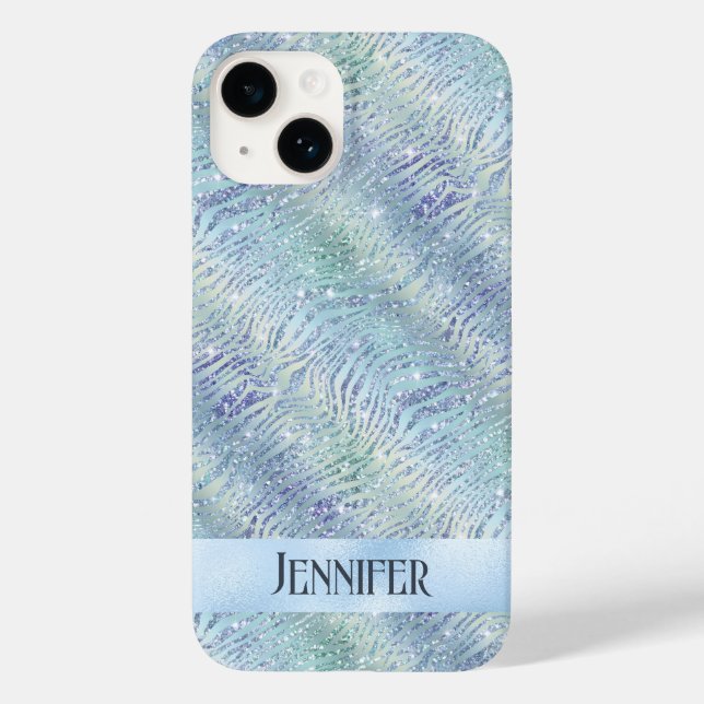 Coques Case-Mate iPhone Parties scintillant holographique imprimé zèbre (Verso)