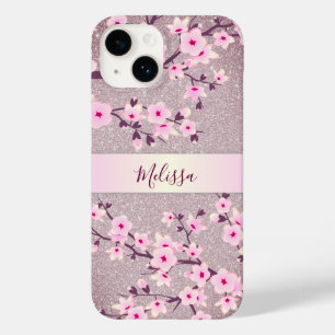 Coque Case-Mate iPhone Parties scintillant Mauve Floral Cerisier Fleurs M