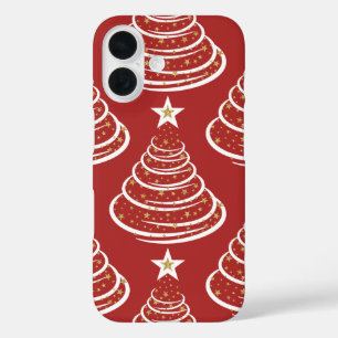 Coque Pour iPhone 16 Parties scintillant minimaliste d'or Arbres de Noë