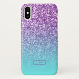 Case-Mate iPhone Case Parties scintillant moderne violet Faux Turquoise 