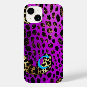 Coque Case-Mate iPhone Parties scintillant monogramme violet Cheetah Leop