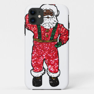 Coque Case-Mate Pour iPhone parties scintillant noir santa claus