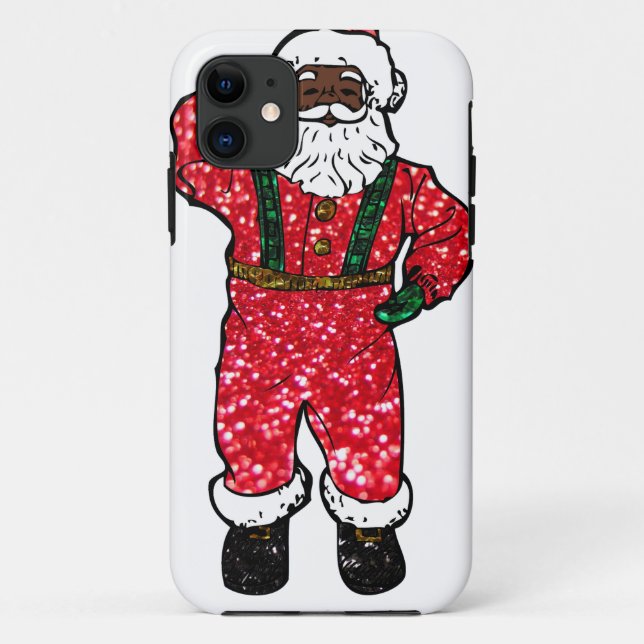 Coques Case-Mate iPhone parties scintillant noir santa claus (Dos)