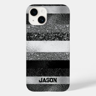 Coque Case-Mate iPhone Parties scintillant noire et argent
