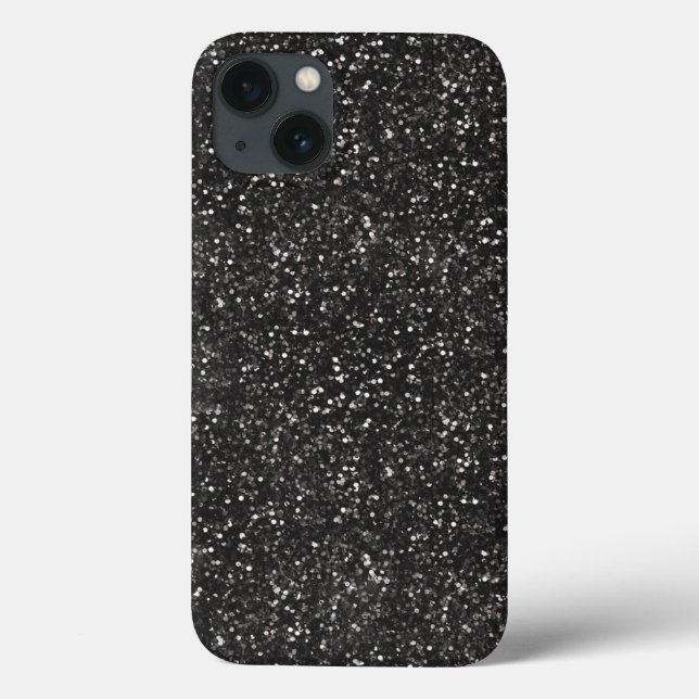 Coques Case-Mate iPhone Parties scintillant noire gris argent foncé (Verso)