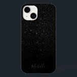 Coque Case-Mate iPhone Parties scintillant noire moderne minimaliste Nom<br><div class="desc">Parties scintillant noire moderne minimaliste coque iphone de nom personnalisé.</div>
