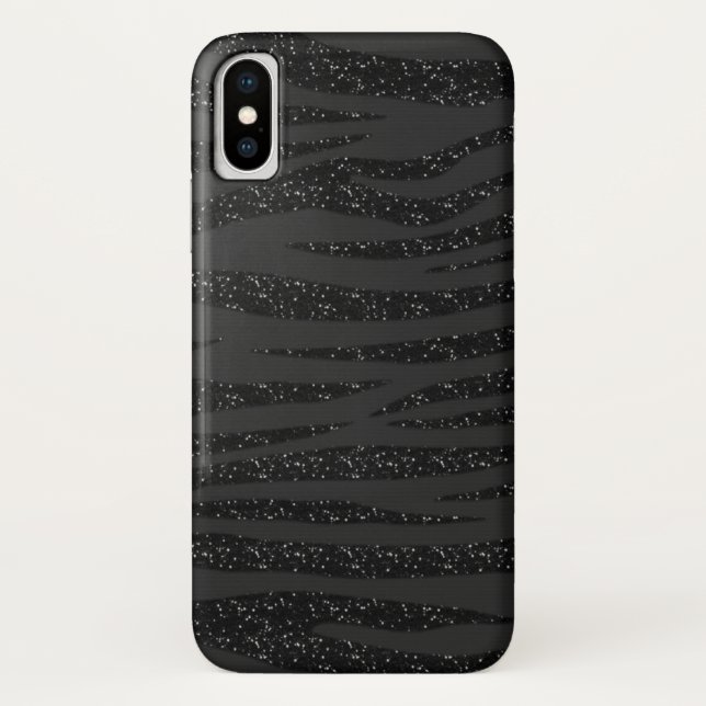 Coques Case-Mate iPhone Parties scintillant noire Zebra (Dos)