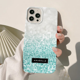 Coque Case-Mate iPhone Parties scintillant Ombre bleu clair et Motif Boke