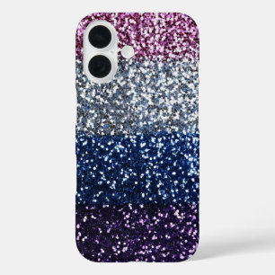 Coque Pour iPhone 16 Parties scintillant Ombre bleu violet