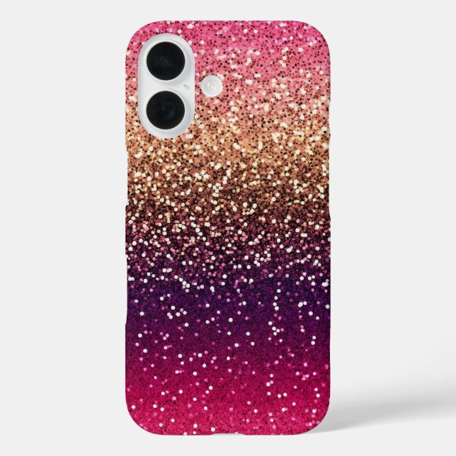 Coques Case-Mate iPhone Parties scintillant Ombre or rose (Verso)