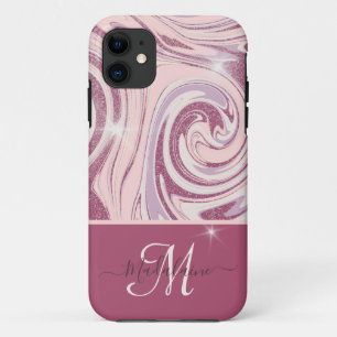 Case-Mate iPhone Case Parties scintillant or Rose amusant Monogramme coq
