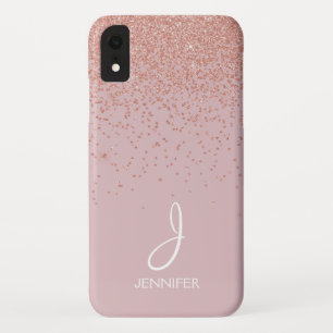 Case-Mate iPhone Case Parties scintillant or rose et rose pâle Monogramm