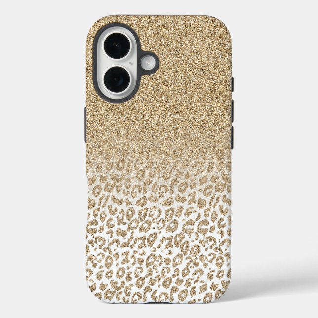 Coques Case-Mate iPhone Parties scintillant or tendance et Leopard (Verso)