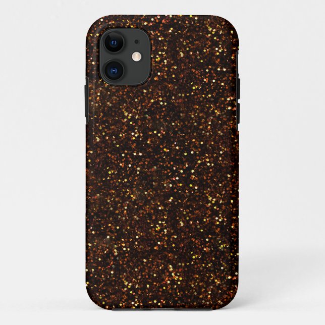 Coques Case-Mate iPhone Parties scintillant orange bronze foncé (Dos)