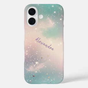 Coque Pour iPhone 16 Parties scintillant Pastel Milky Way Galaxy Nom pe