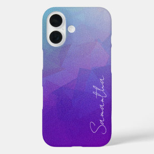 Coque Pour iPhone 16 Parties scintillant personnalisée Abstrait bleu et