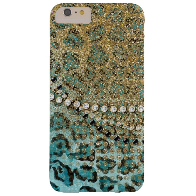 Coques Case-Mate iPhone Parties scintillant Poster de animal Aqua Gold Leo (Dos)