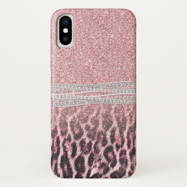 Coques Case-Mate iPhone Parties scintillant poster de animal Chic Girly Ro (Dos)