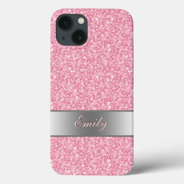 Coques Case-Mate iPhone Parties scintillant rose Argent Dégradé Accents Mo (Verso)