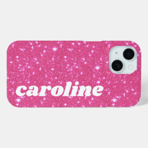 Coque Case-Mate iPhone Parties scintillant rose chaud rétro Sparkle Nom p