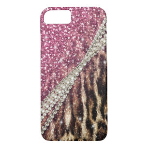 Coque Case-Mate iPhone Parties scintillant rose Empreinte de léopard chic
