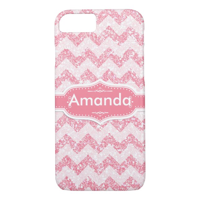 Coques Case-Mate iPhone *~* Parties scintillant rose étincelante Chevron b (Dos)