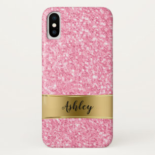 Case-Mate iPhone Case Parties scintillant rose Faux & Gold Stripe