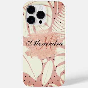 Coque Case-Mate iPhone Parties scintillant rose Feuilles tropicaux