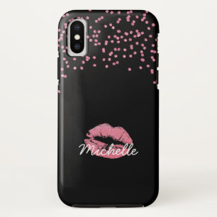 Case-Mate iPhone Case Parties scintillant rose fille Lèvres Nom du mono