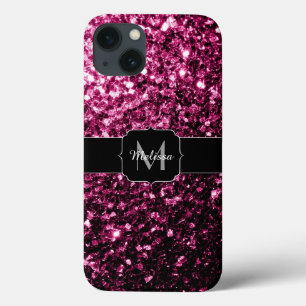iPhone 13 Coque Parties scintillant rose foncé brillant scintille