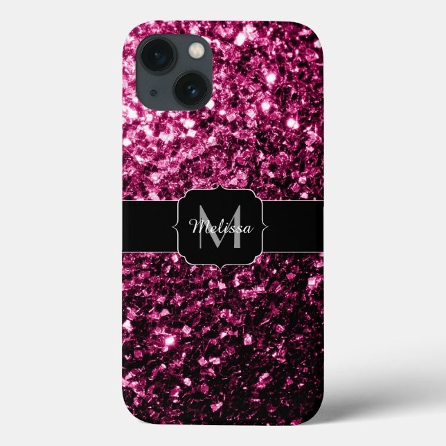 Coques Case-Mate iPhone Parties scintillant rose foncé brillant scintille  (Verso)