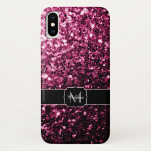 Coque iPhone X Parties scintillant rose foncé brillant scintille 