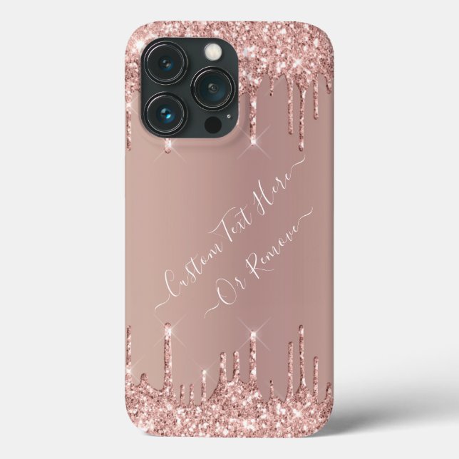 Coques Case-Mate iPhone Parties scintillant rose Gold Blush - Votre texte (Verso)