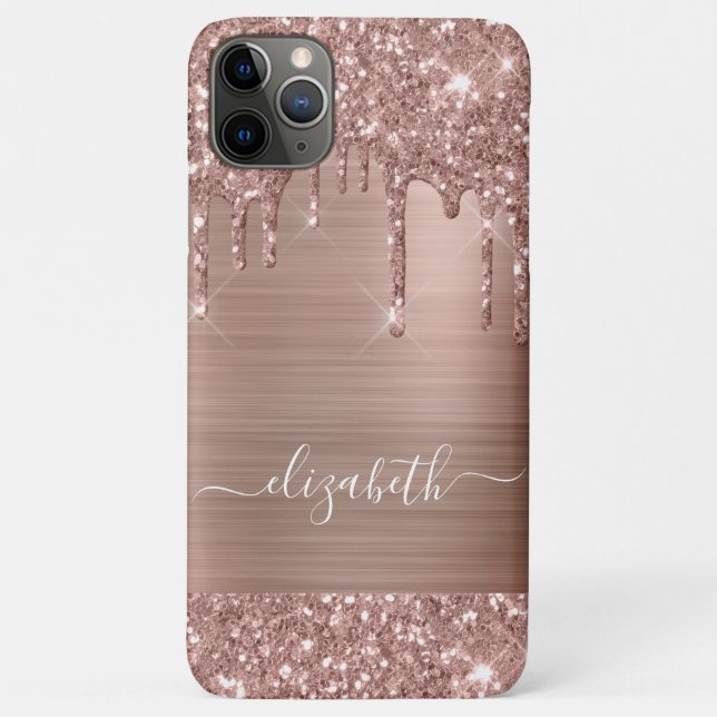 Coques Case-Mate iPhone Parties scintillant Rose Gold Personnalisée (Dos)