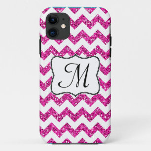 Coques Pour iPhone Parties scintillant rose moderne Chevron Monogramm
