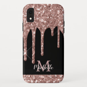 Case-Mate iPhone Case Parties scintillant Rose Monogramme or sur Monogra