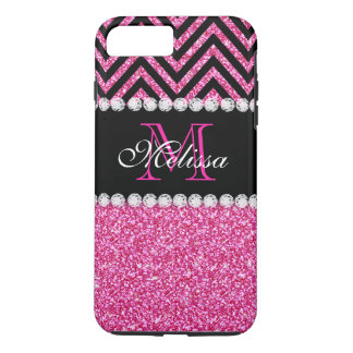 Etui iPhone Case-Mate Parties scintillant rose noir Chevron Monogram Gir