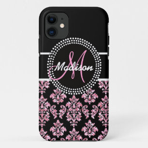 COQUE iPhone 11 PARTIES SCINTILLANT ROSE NOIRE DOMMASQUE VOTRE MON