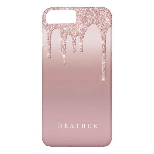 Coques Case-Mate iPhone Parties scintillant rose Ombre Pink Blush Nom (Dos)