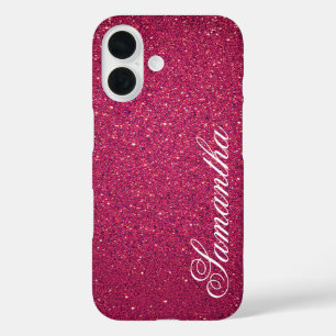 Coque Pour iPhone 16 Parties scintillant rose personnalisée