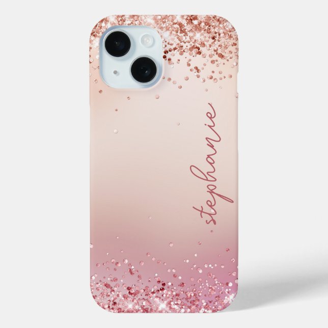 Coques Case-Mate iPhone Parties scintillant rose vierge personnalisée (Verso)